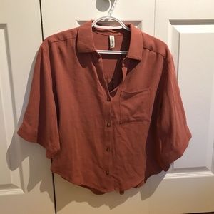 Gentle Fawn Crop Button Linen Shirt